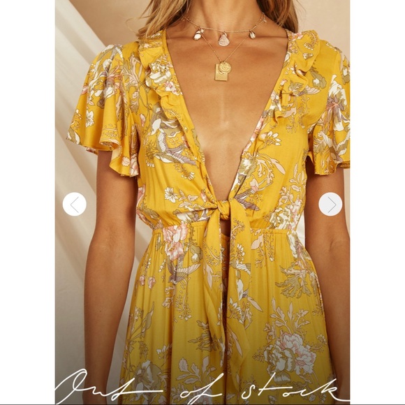 Fortunate One Aztec Jumpsuit in mustard - Picture 3 of 6